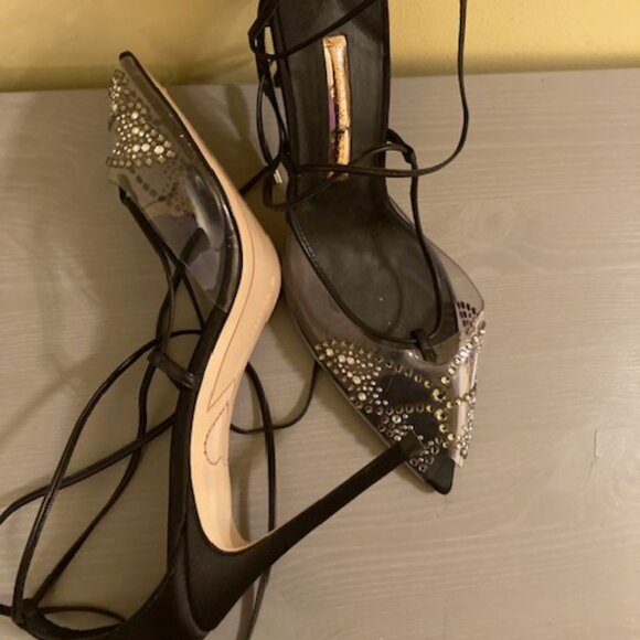 Sophia Webster butterfly rhinestone clear peep toe, size 41 - Picture 4 of 4